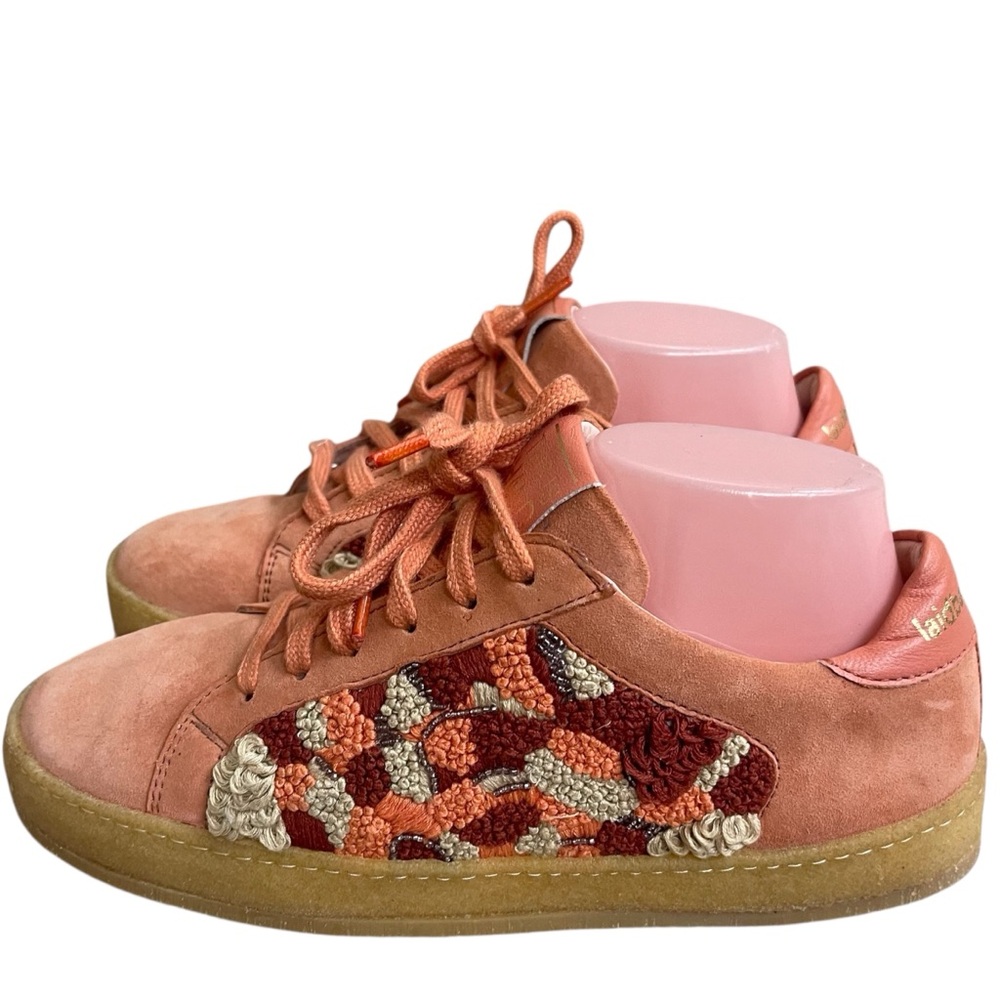 Laidback London Patchwork Sneakers Handcrafted size 39 USA 8 embroidered wore 1x